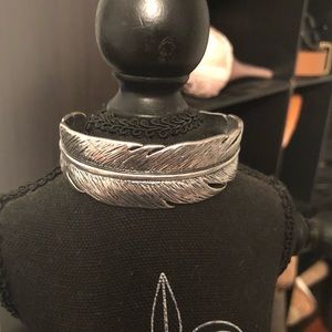 Lucky Brand feather cuff bracelet